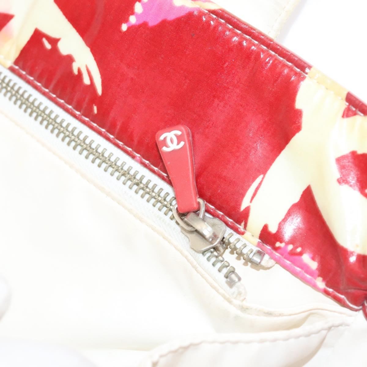 Chanel Vintage Floral Tote Patent leather, Red, Patent Leather, Tote Bag