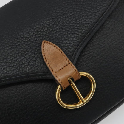 Christian Dior Vintage CD Flap Leather, Black, Leather, Shoulder Bag