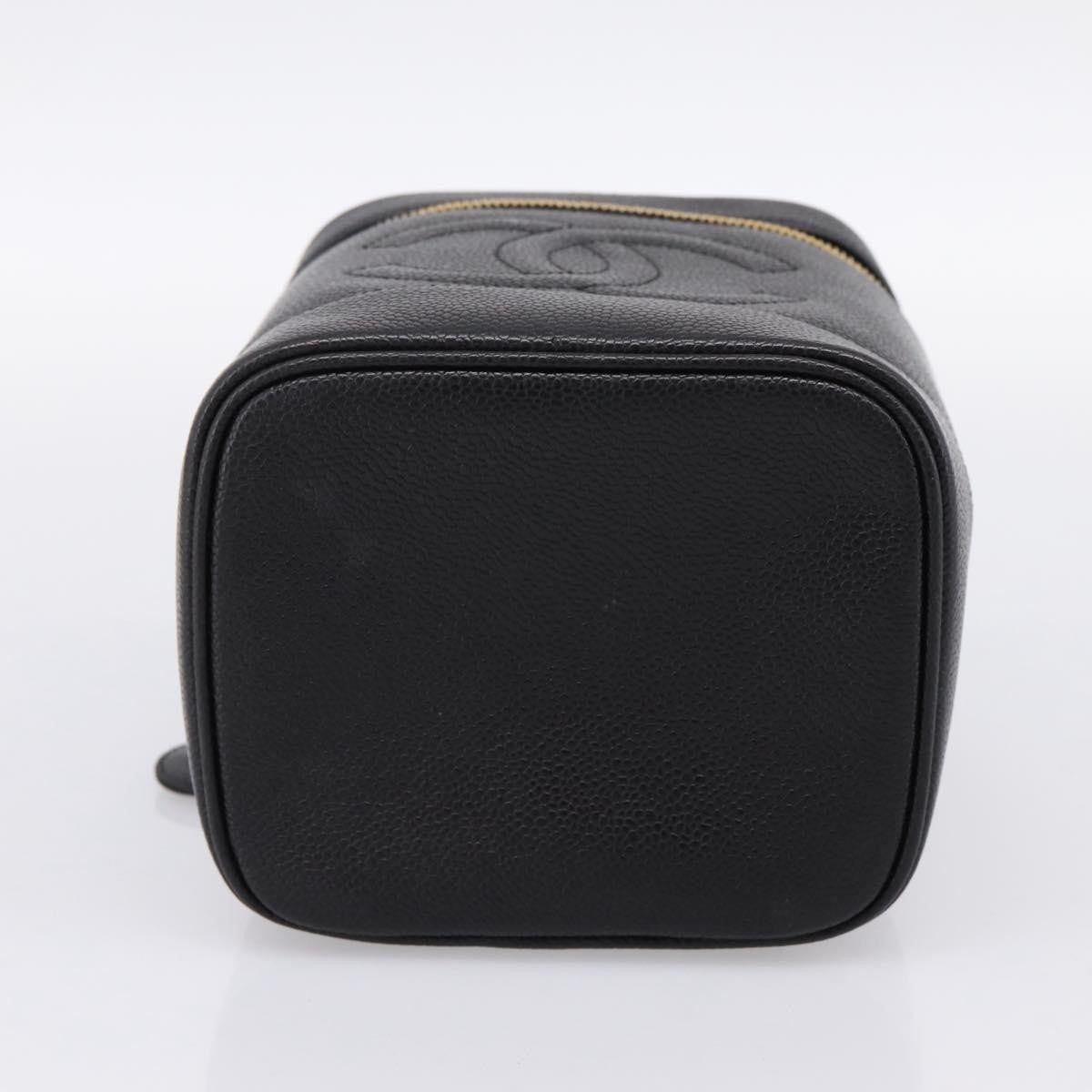 Chanel Vintage Timeless Cosmetic Case Caviar, Black, Leather, Handbag