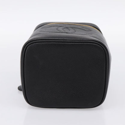 Chanel Vintage Timeless Cosmetic Case Caviar, Black, Leather, Handbag