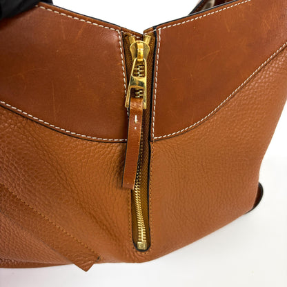 Loewe Hammock Leather, Brown, Leather, Handbag