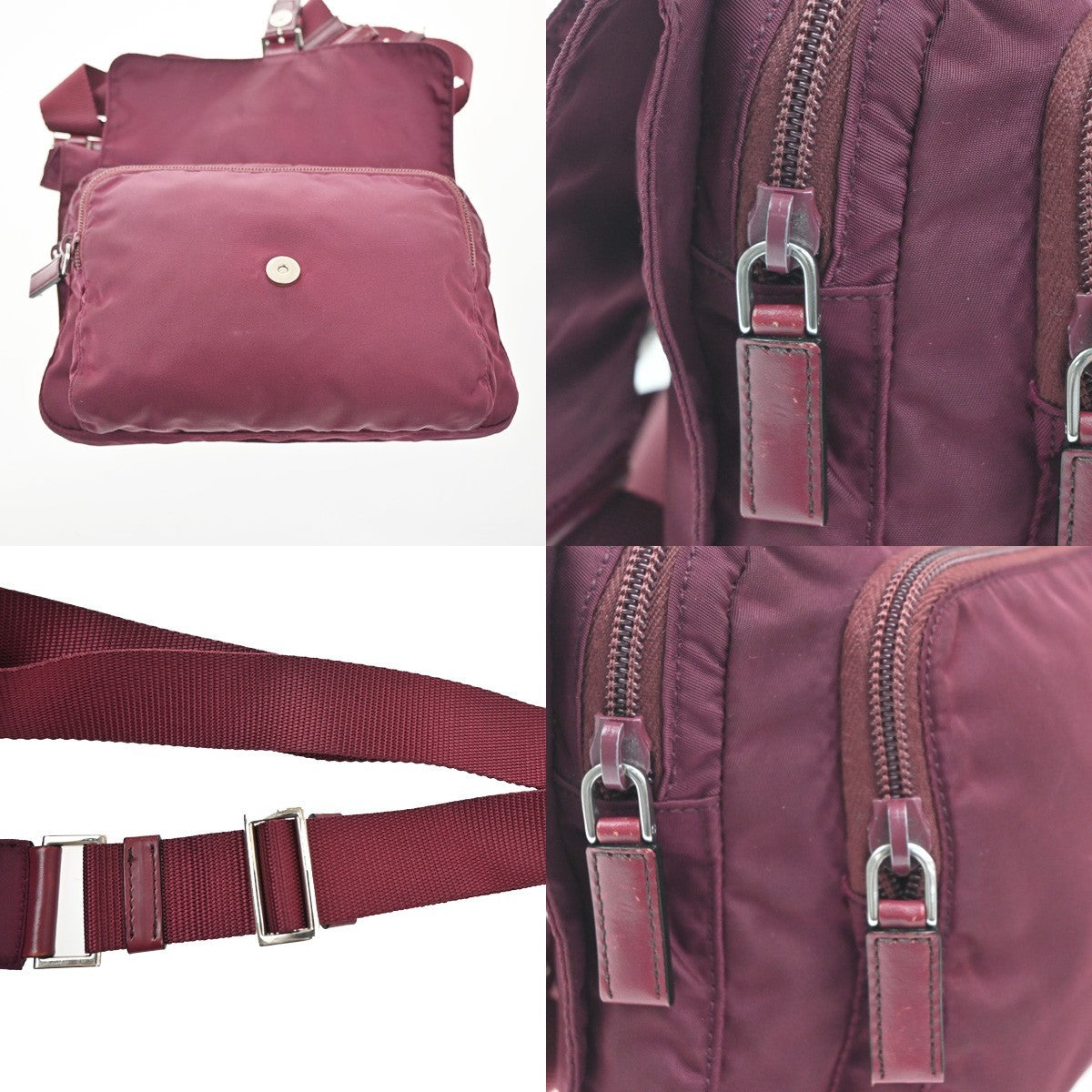 Prada Messenger Printed Tessuto, Red, Nylon, Crossbody Bag