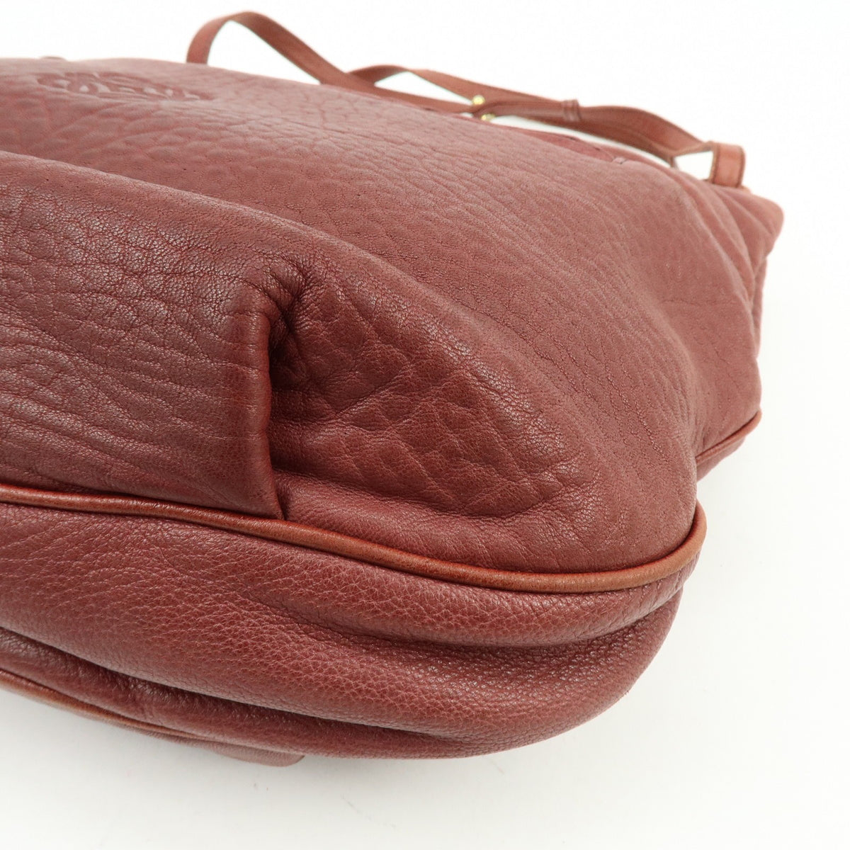 Loewe Anagram Leather, Burgundy, Leather, Tote Bag