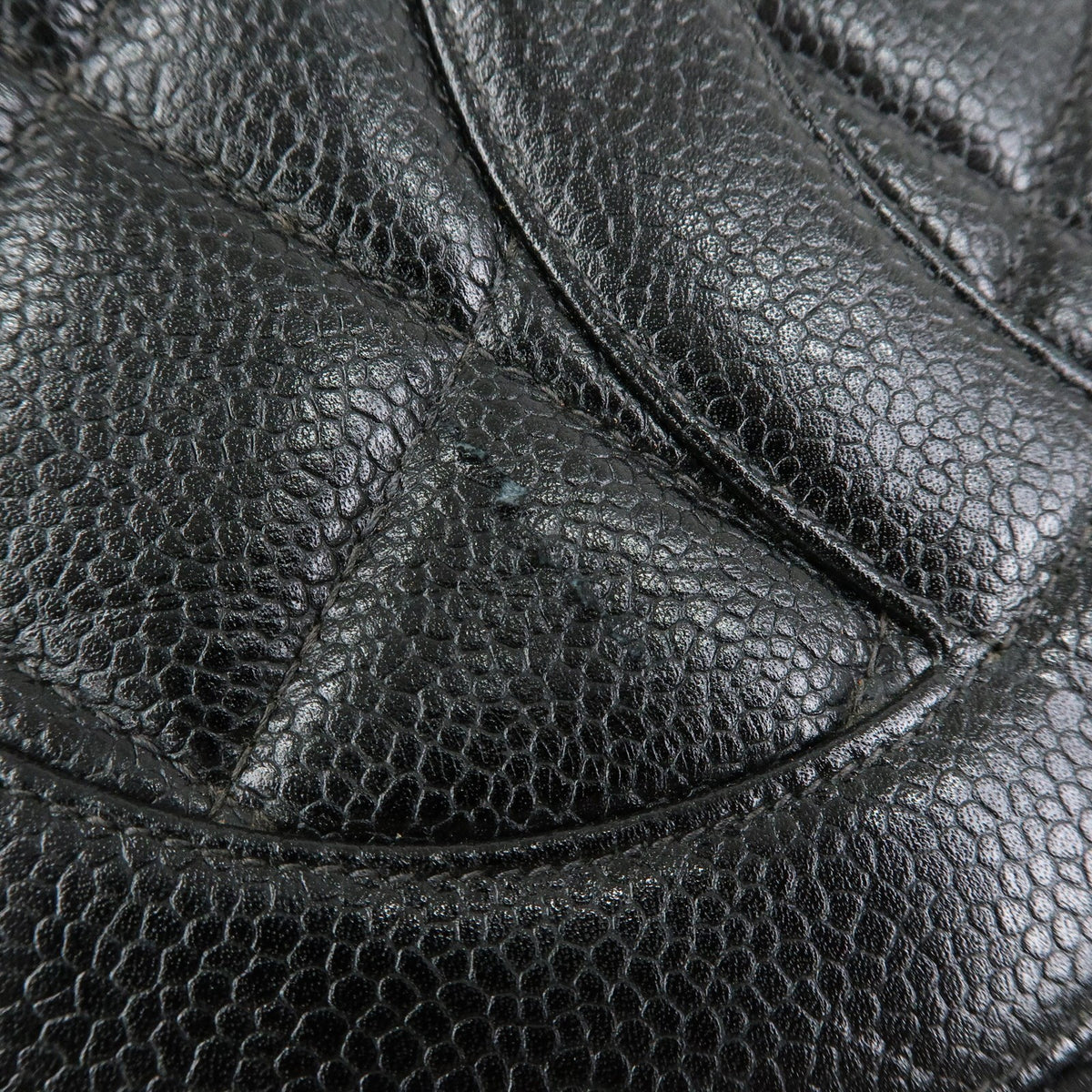 Chanel Medallion Quilted Caviar, Black, Leather, Tote Bag