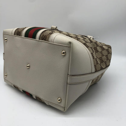 Gucci Treasure Boston GG Canvas and leather, Beige, Canvas, Handbag