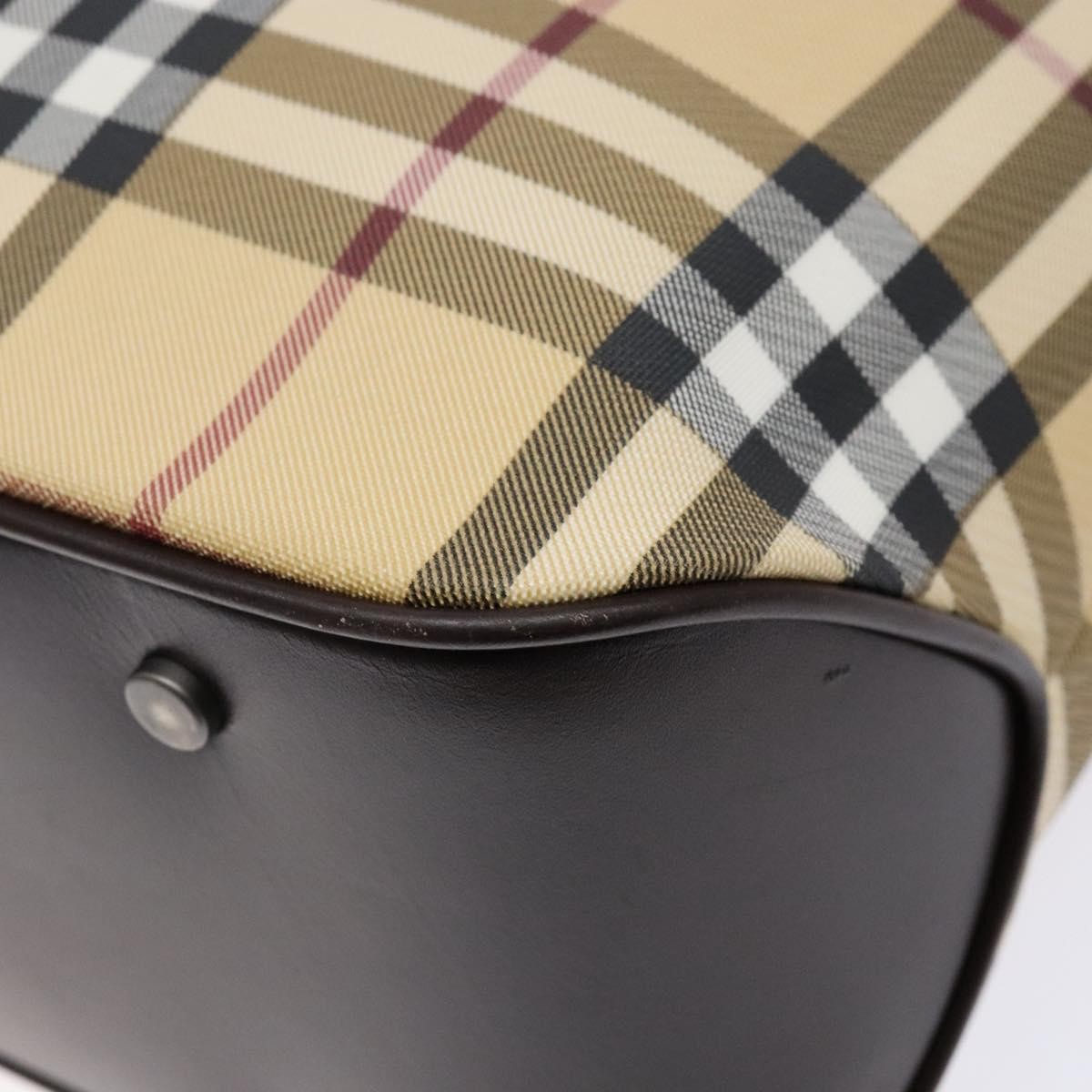Burberry Vintage Vintage Check Coated Canvas, Beige, Canvas, Tote Bag