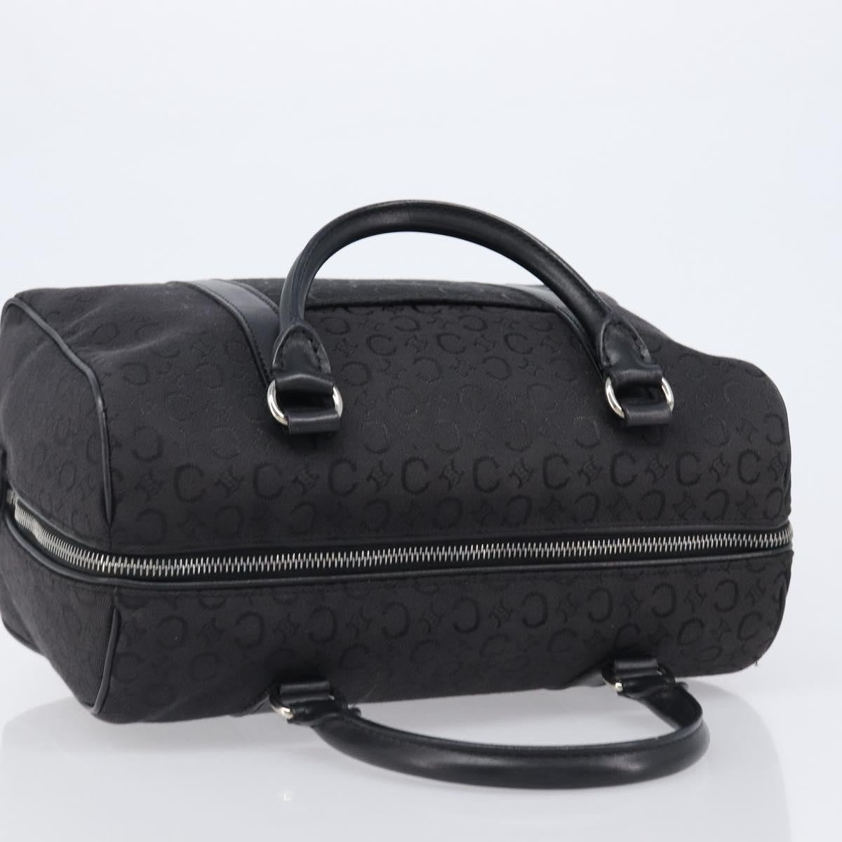 Celine Boston C Macadam Canvas, Black, Canvas, Handbag