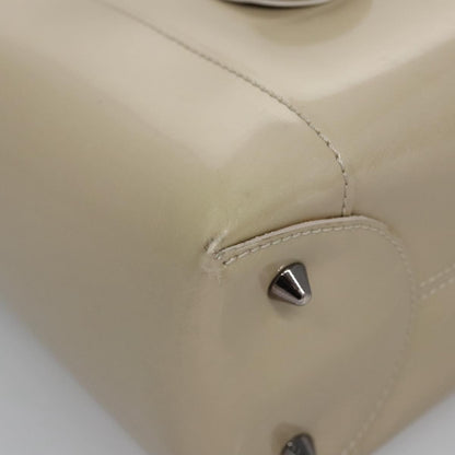 Christian Dior Pearl Lady Dior Patent leather, Beige, Patent Leather, Handbag