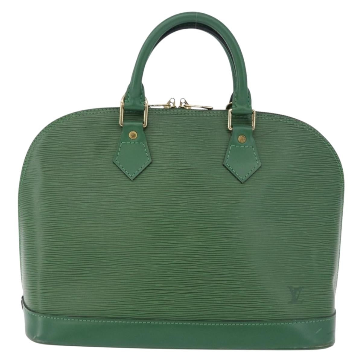 Louis Vuitton Alma Epi, Green, Leather, Handbag