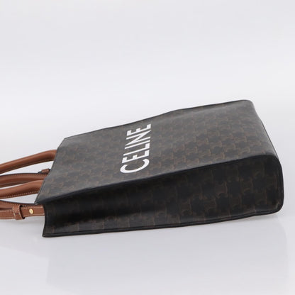 Celine Vertical Cabas Triomphe Coated Canvas, Brown, Canvas, Tote Bag