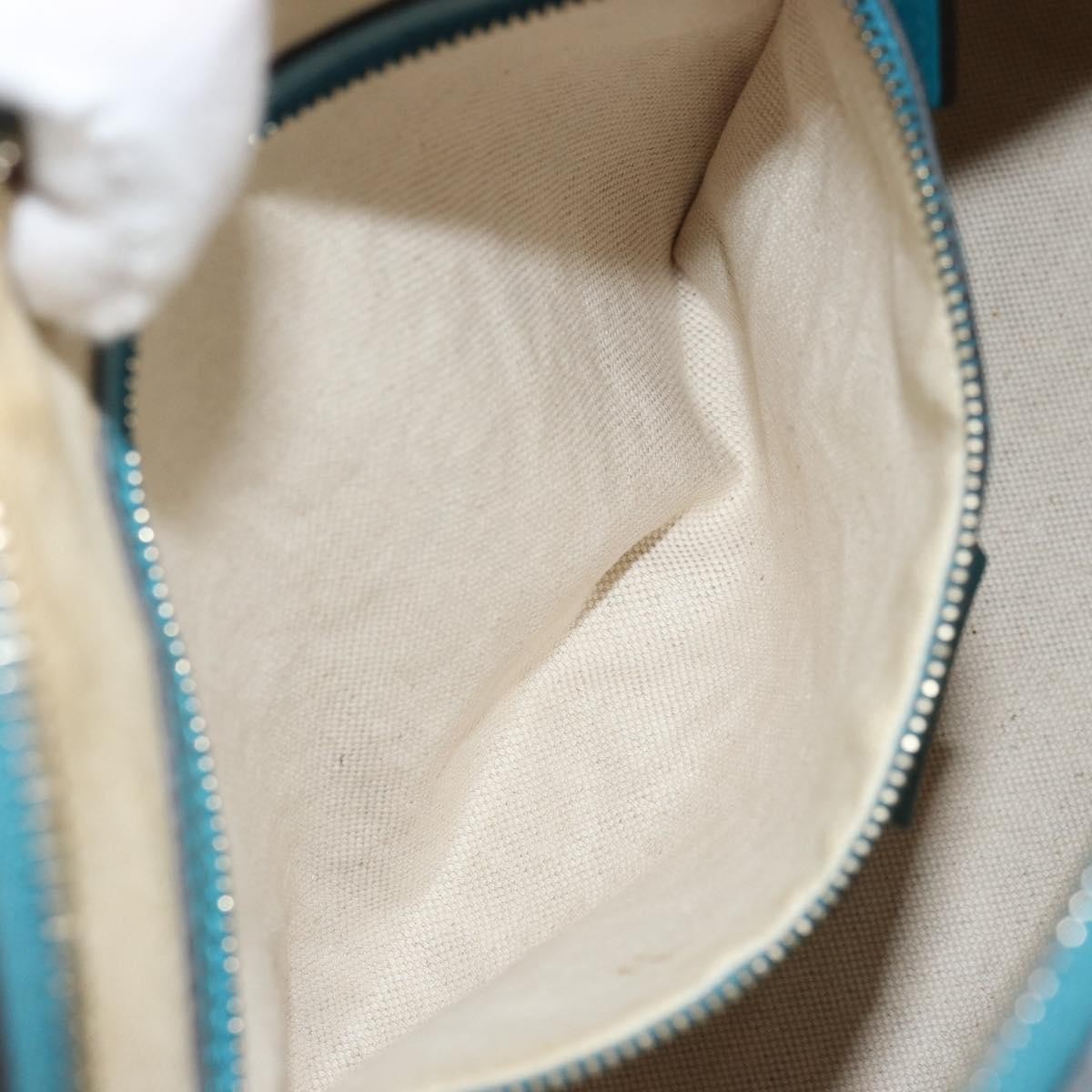 Gucci Nice Top Handle Microguccissima Patent, Turquoise, Patent Leather, Handbag