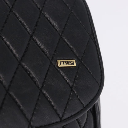 Bally Vintage Chain Quilted Leather, Black, Leather, Shoulder Bag