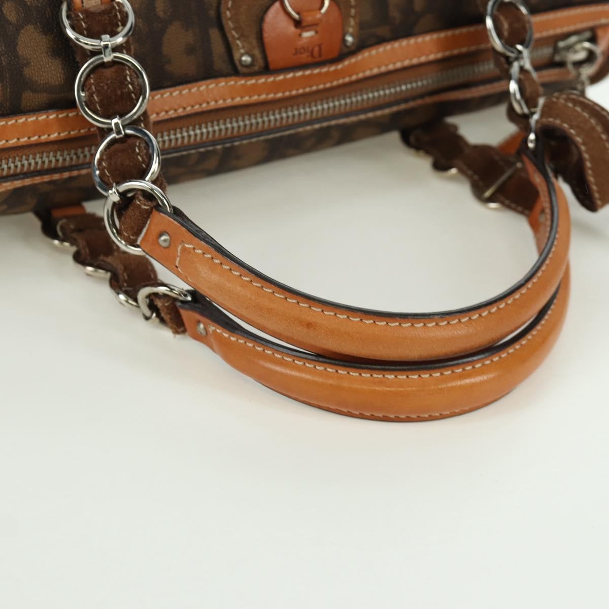 Christian Dior Vintage Trotter Romantique Boston Diorissimo Coated Canvas, Brown, Canvas, Handbag