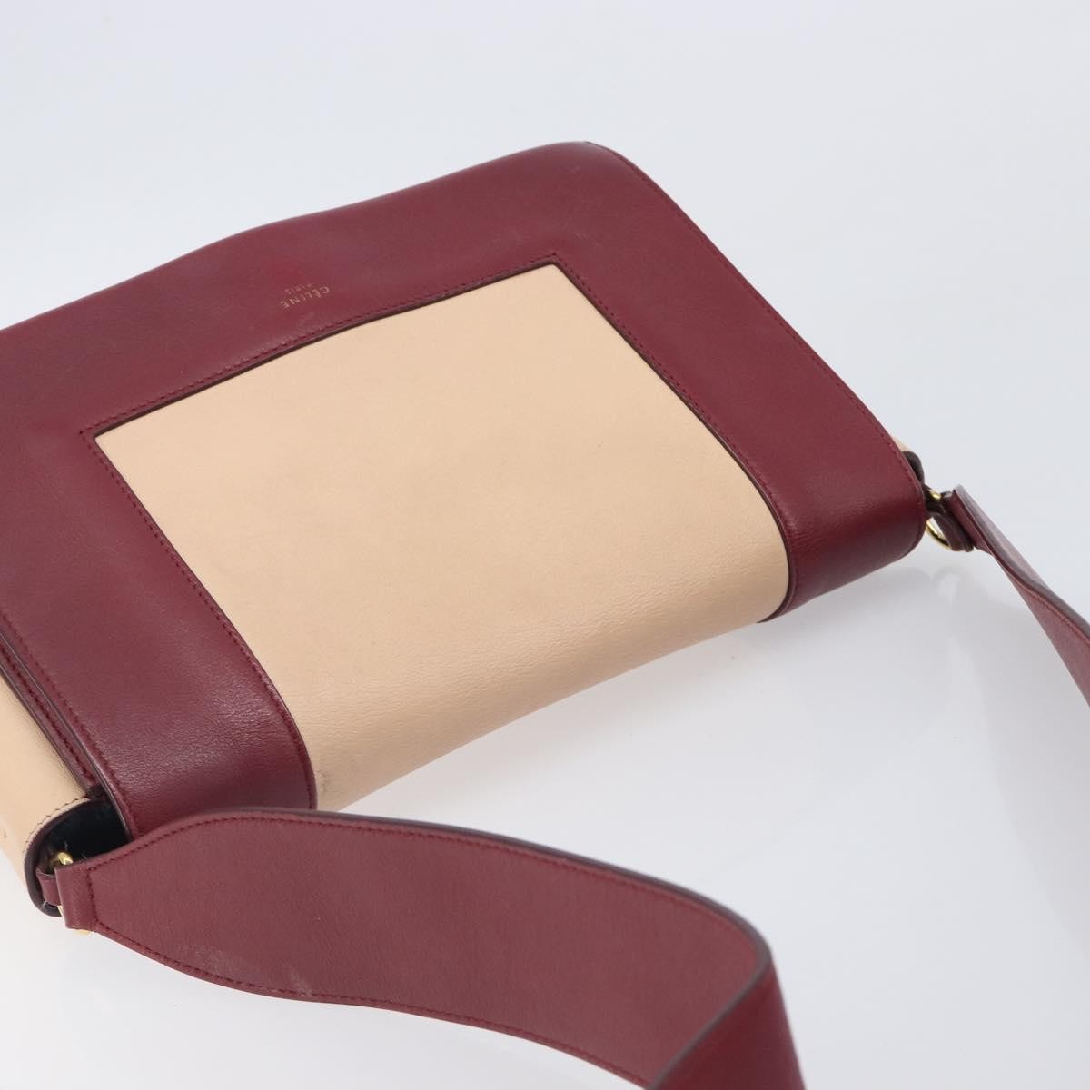 Celine Frame Leather, Beige, Leather, Shoulder Bag