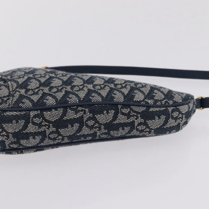Christian Dior Vintage Saddle Bag Canvas, Navy, Canvas, Clutch