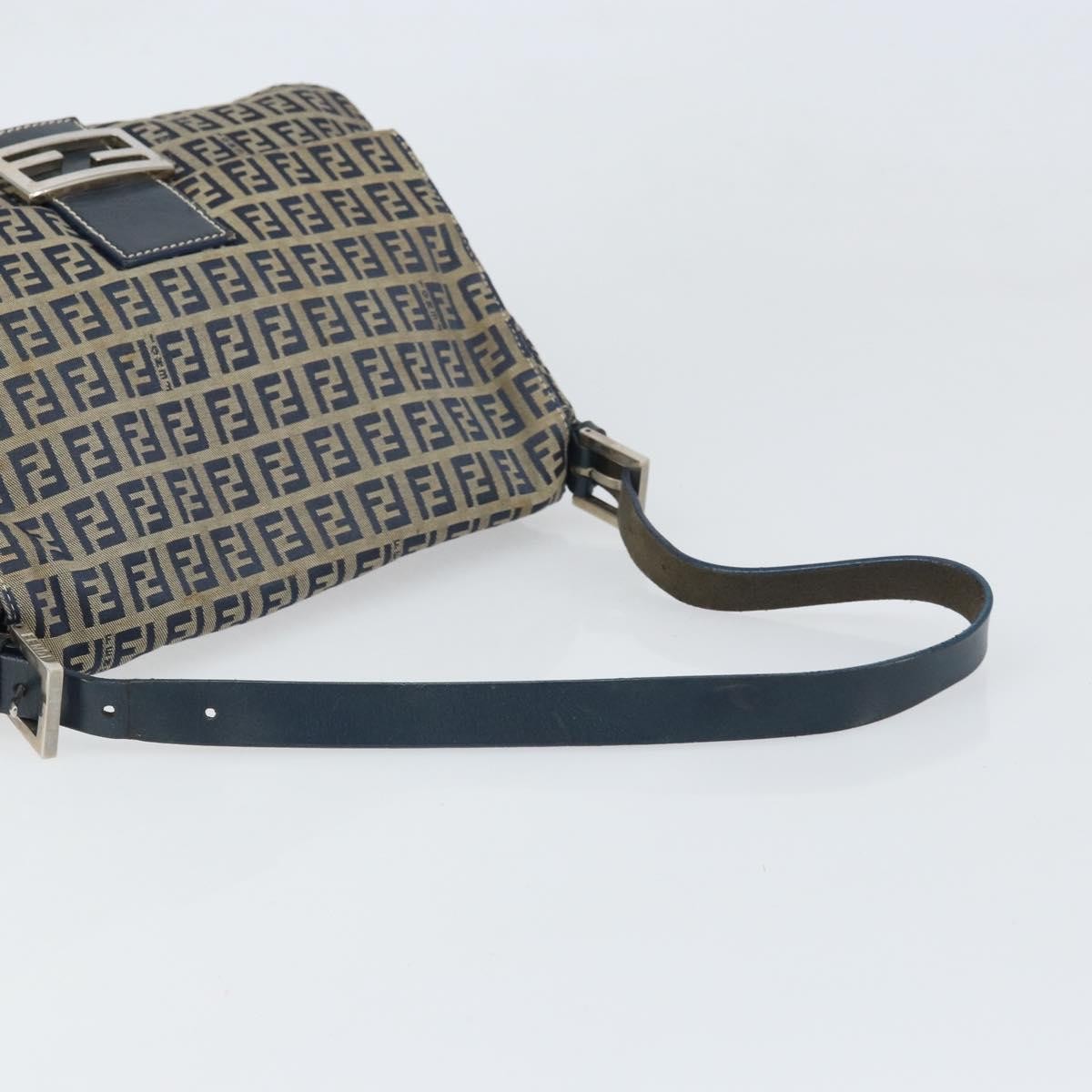 Fendi Mamma Baguette Zucchino canvas, Navy, Canvas, Shoulder Bag