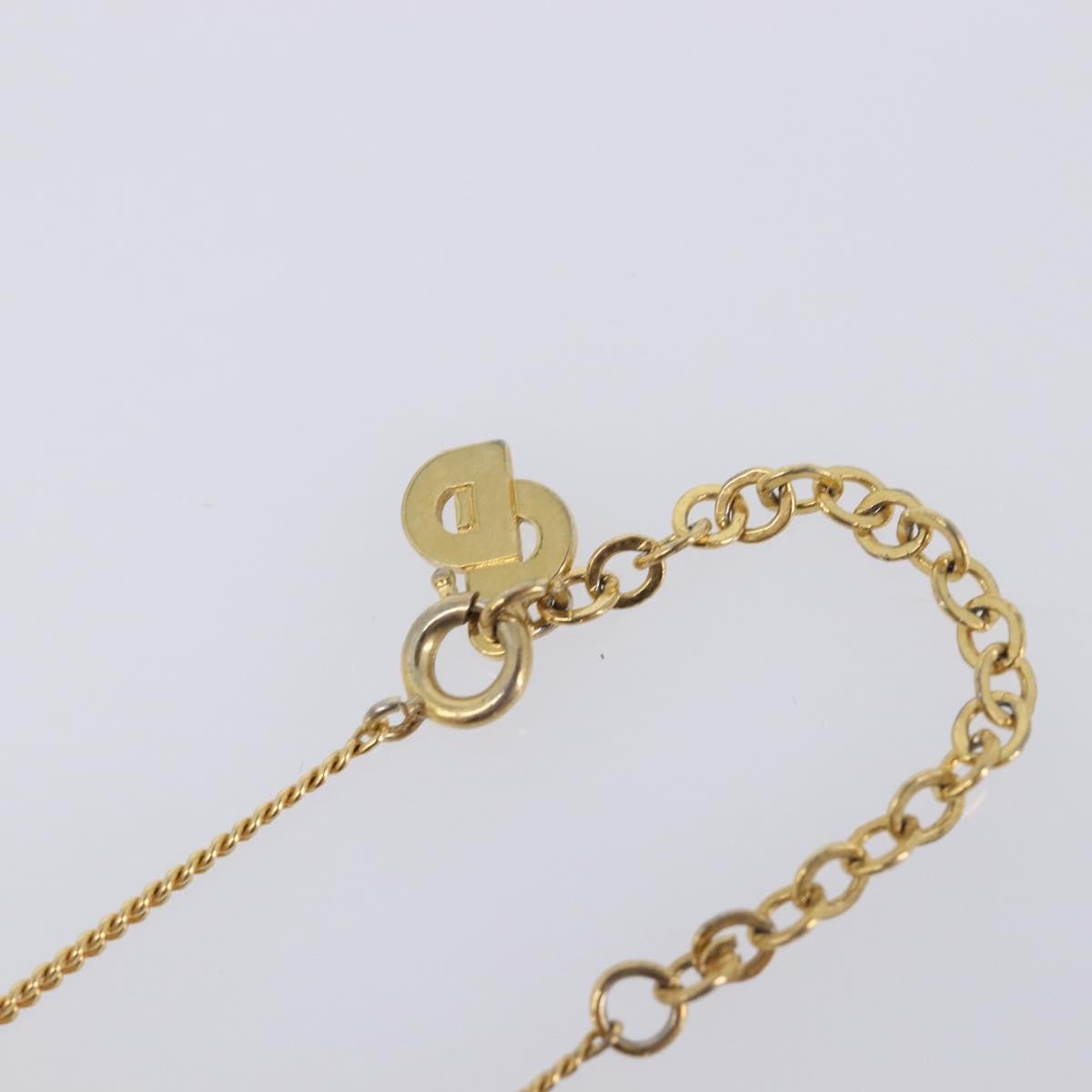 Christian Dior Vintage Logo Pendant Metal, Gold, Metal, Necklace