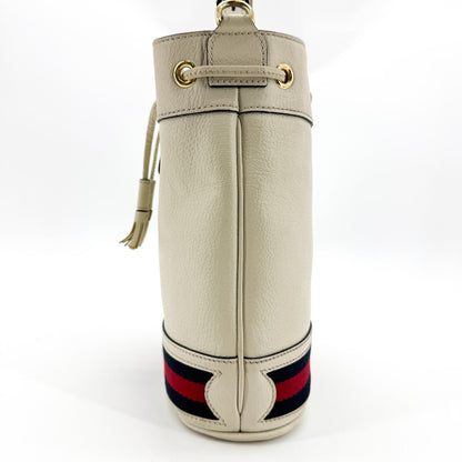 Gucci Ophidia Bucket Leather, White, Leather, Handbag