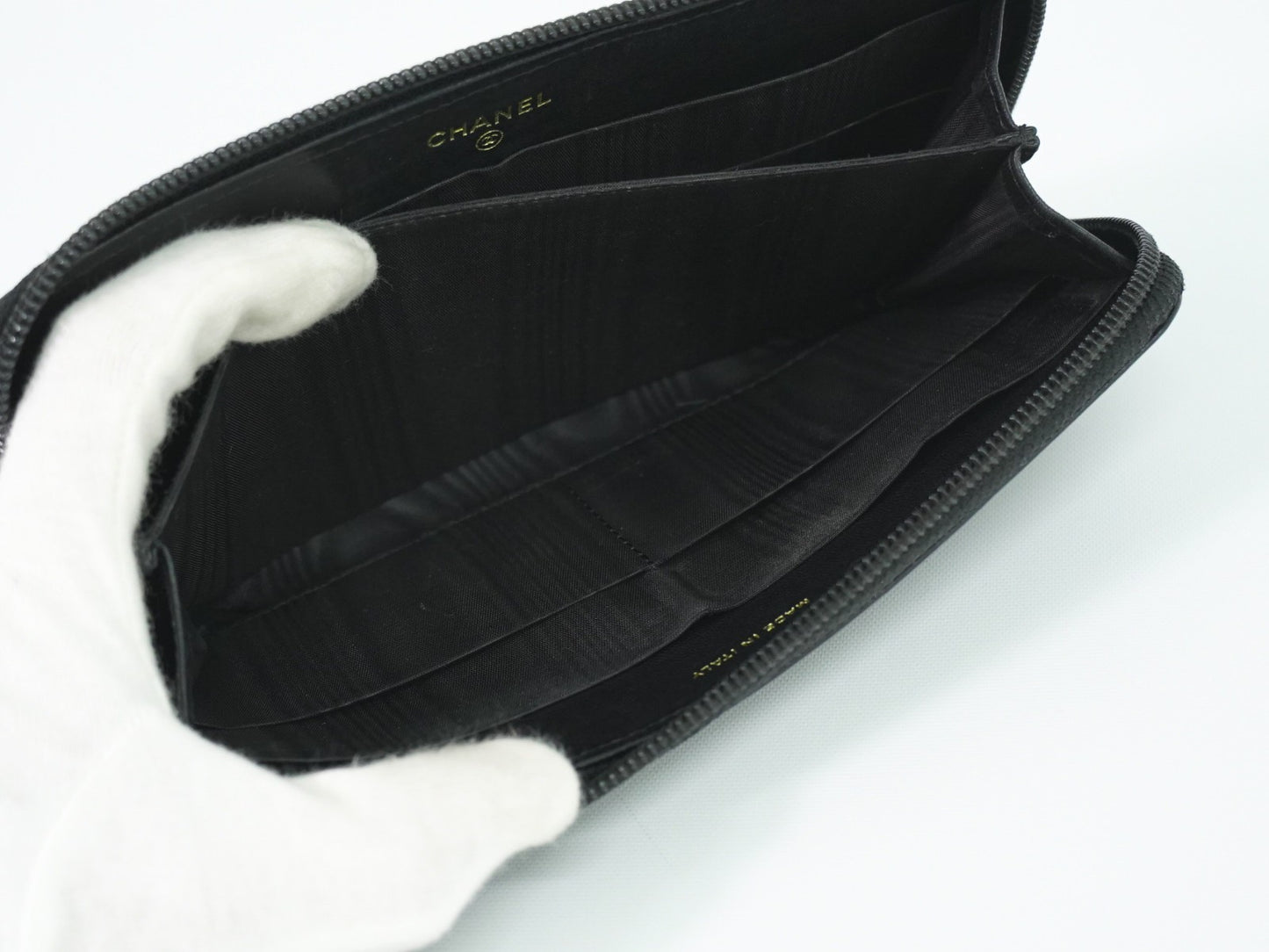Chanel Timeless CC Zipped Caviar, Black, Leather, Wallet