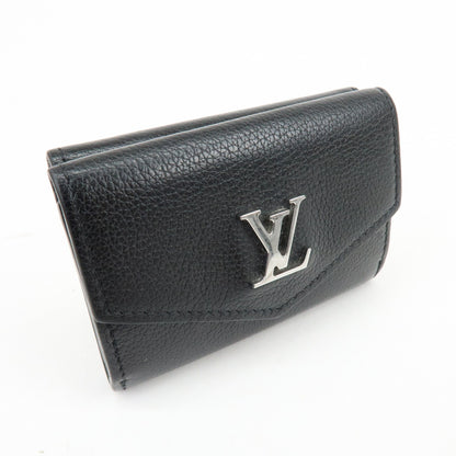 Louis Vuitton Lockmini Leather, Black, Leather, Wallet