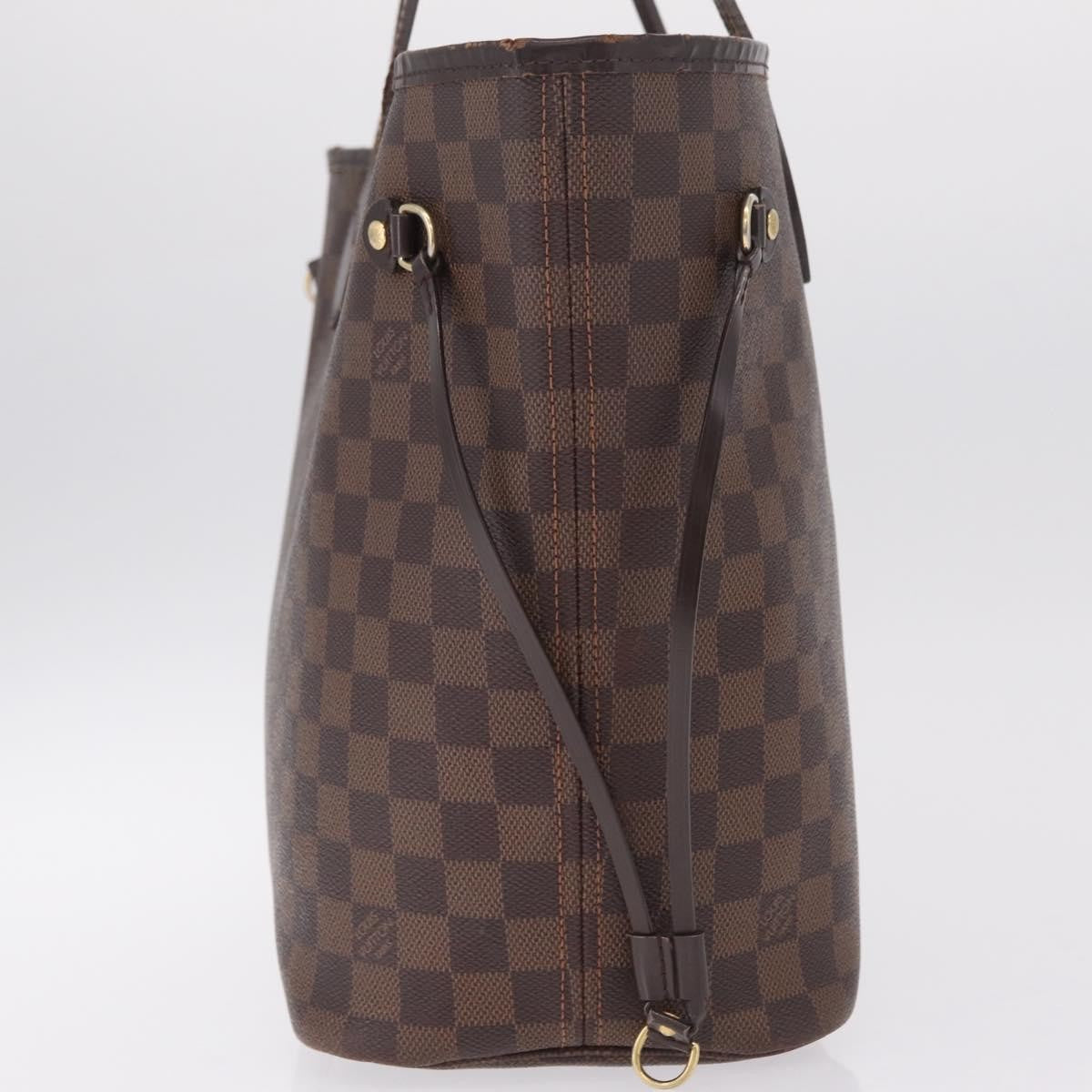 Louis Vuitton Neverfull Damier Ebene, Brown, Canvas, Tote Bag