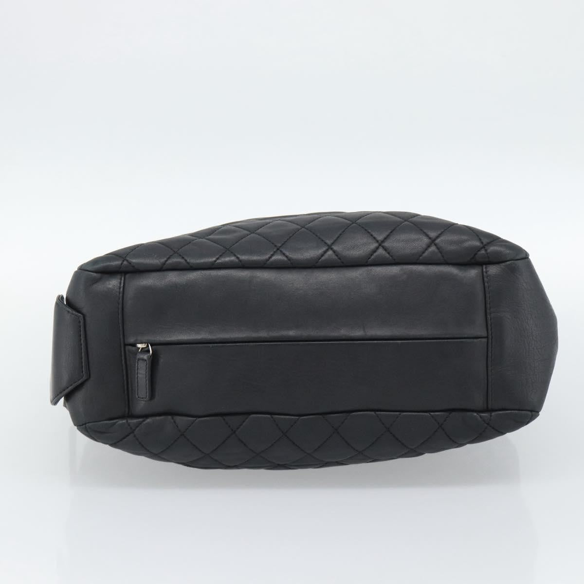 Chanel Mademoiselle Chain Quilted Lambskin, Black, Leather, Shoulder Bag