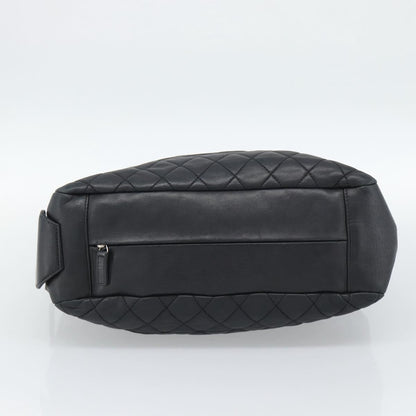 Chanel Mademoiselle Chain Quilted Lambskin, Black, Leather, Shoulder Bag