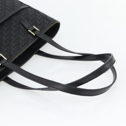 Christian Dior Vintage Open Pocket Diorissimo Canvas, Black, Canvas, Tote Bag