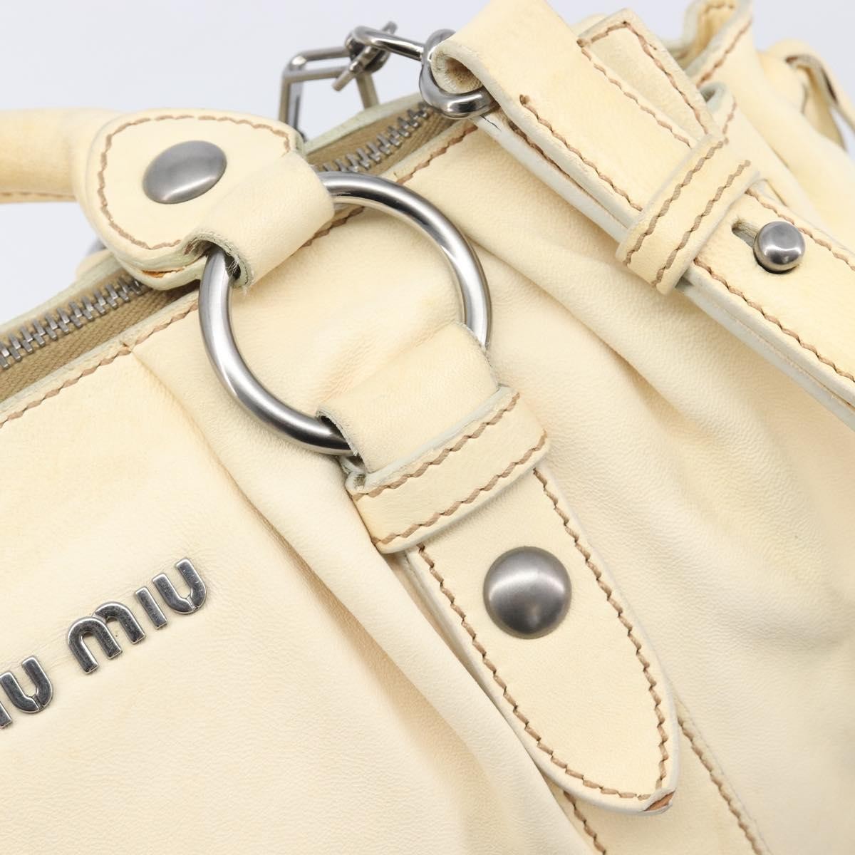 Miu Miu Vitello Lux Leather, Beige, Leather, Handbag