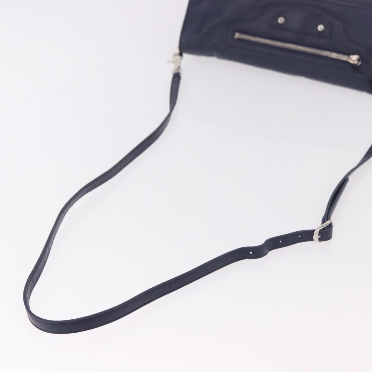 Balenciaga Classic Studs Envelope Strap Clutch Leather, Navy, Leather, Clutch