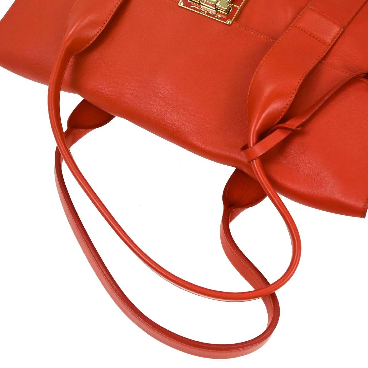 Salvatore Ferragamo Sookie Satchel Leather, Red, Leather, Handbag
