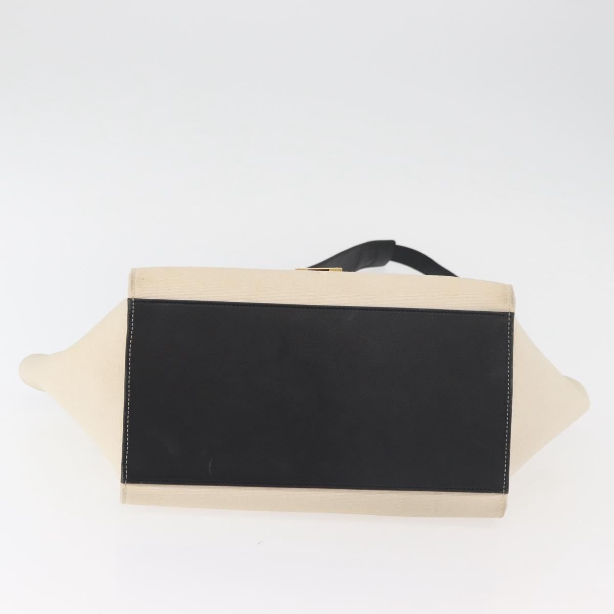 Celine Trapeze Leather with Canvas, Beige, Canvas, Handbag
