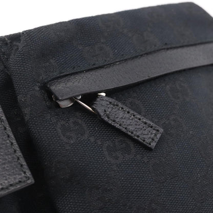 Gucci Vintage Double Web Belt Canvas, Black, Canvas, Shoulder Bag