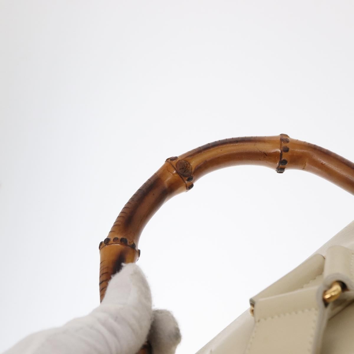 Gucci Vintage Bamboo Leather, Gold, Leather, Backpack