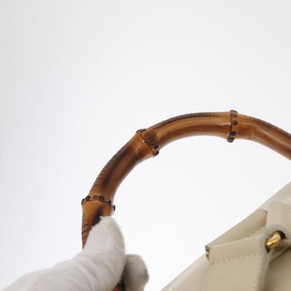 Gucci Vintage Bamboo Leather, Gold, Leather, Backpack