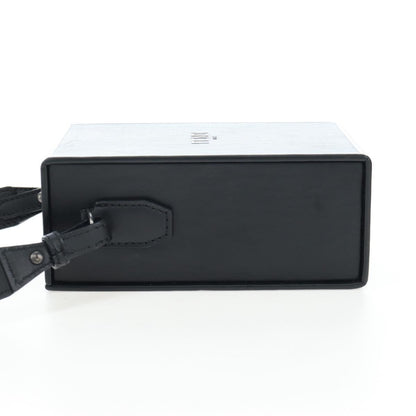 Fendi Logo Vertical Box Leather, Black, Leather, Shoulder Bag