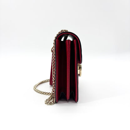 Gucci Interlocking Leather, Red, Leather, Shoulder Bag