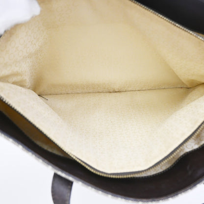 Celine Vintage Macadam Shopper Coated Canvas, Brown, Canvas, Tote Bag