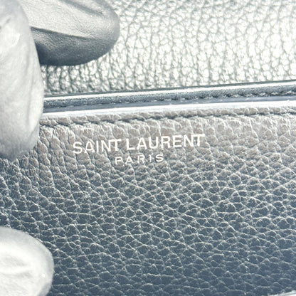 Saint Laurent Sunset Leather, Black, Leather, Crossbody Bag
