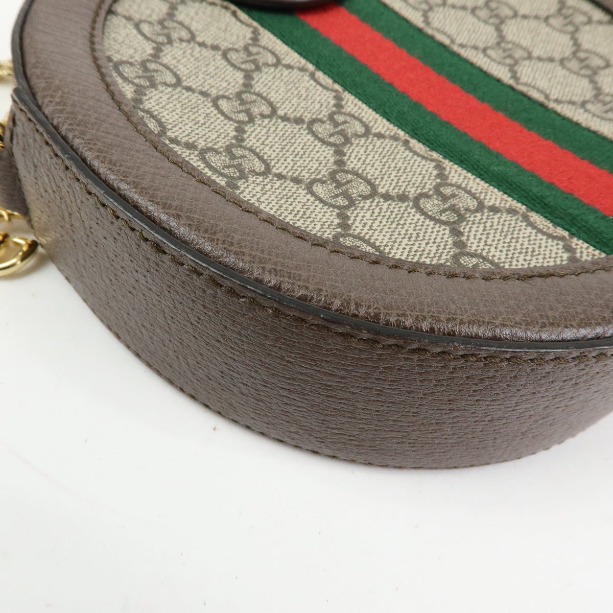 Gucci Ophidia Round GG Coated Canvas, Beige, Canvas, Shoulder Bag