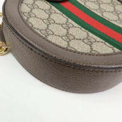Gucci Ophidia Round GG Coated Canvas, Beige, Canvas, Shoulder Bag