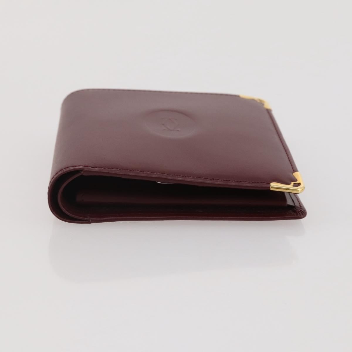 Cartier Coin Purse Must de Cartier Leather, Burgundy, Leather, Wallet