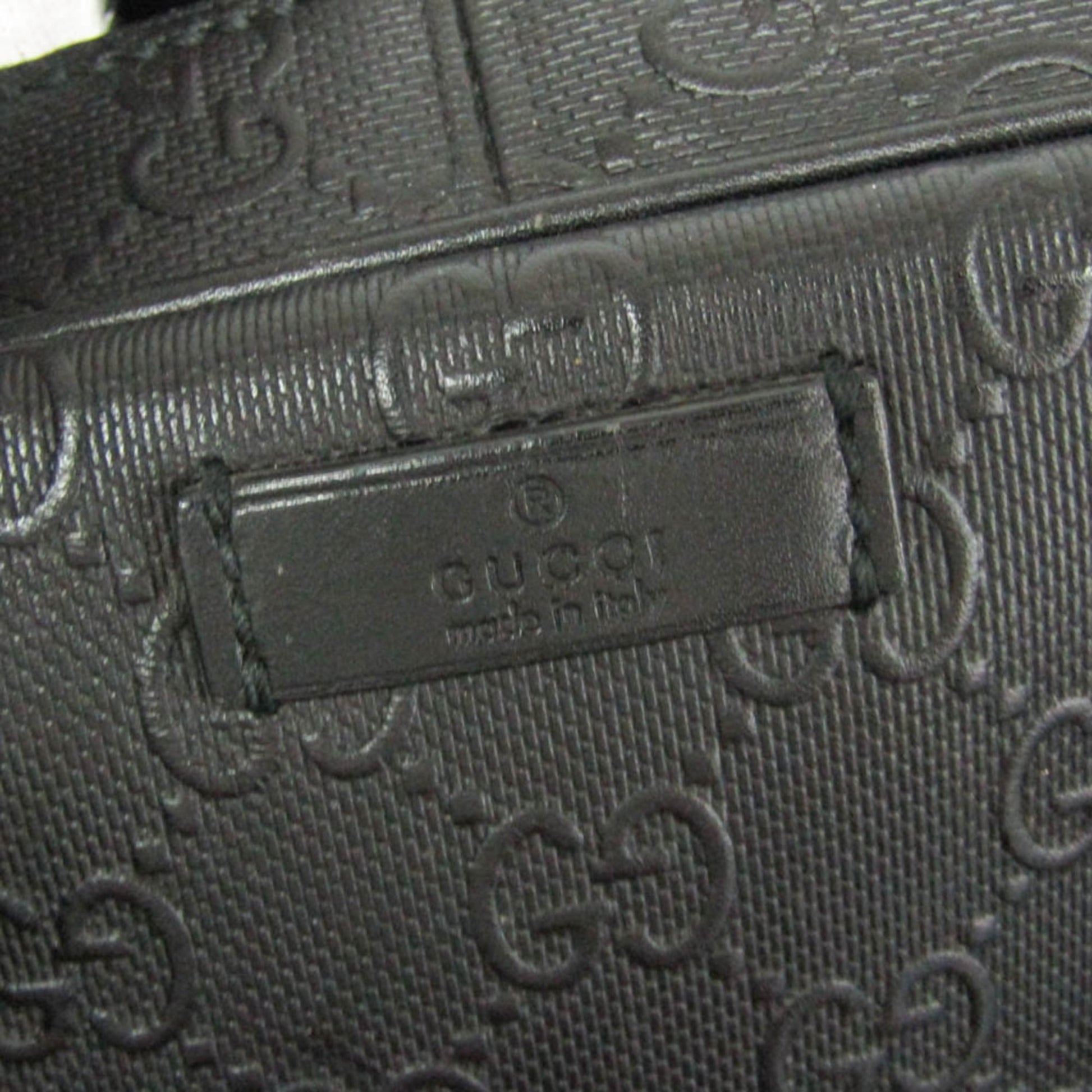 Gucci Convertible Briefcase Guccissima Leather, Black, Leather, Briefcase