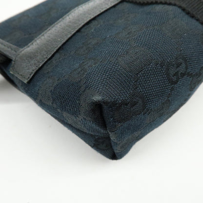 Gucci Buckle Belt GG Canvas, Black, Canvas, Handbag