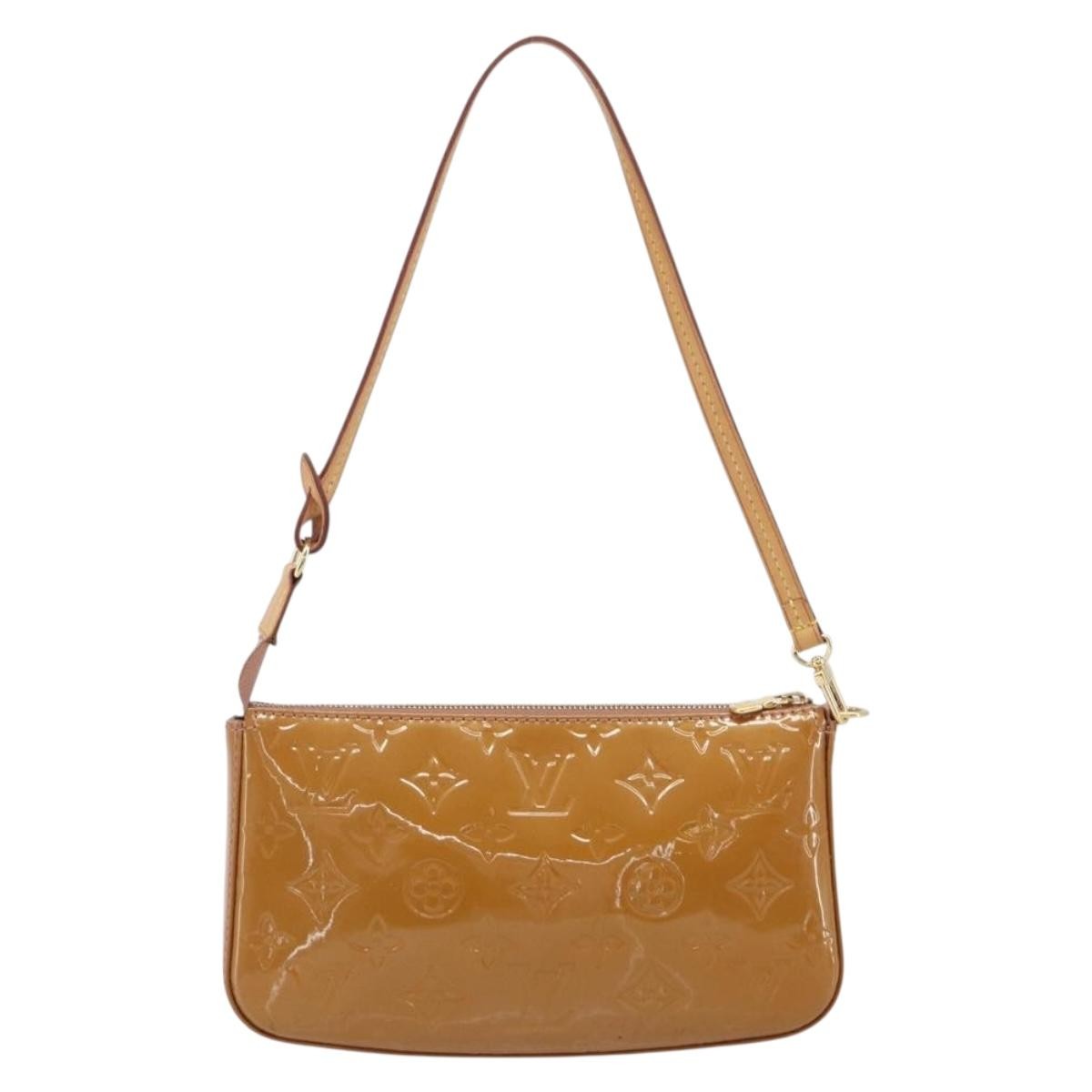 Louis Vuitton Pochette Accessoires NM Monogram Vernis, Brown, Patent Leather, Clutch