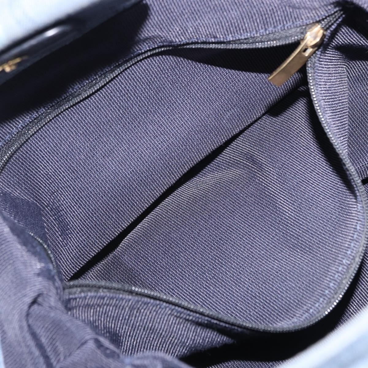 Salvatore Ferragamo Gancini Canvas, Navy, Canvas, Crossbody Bag