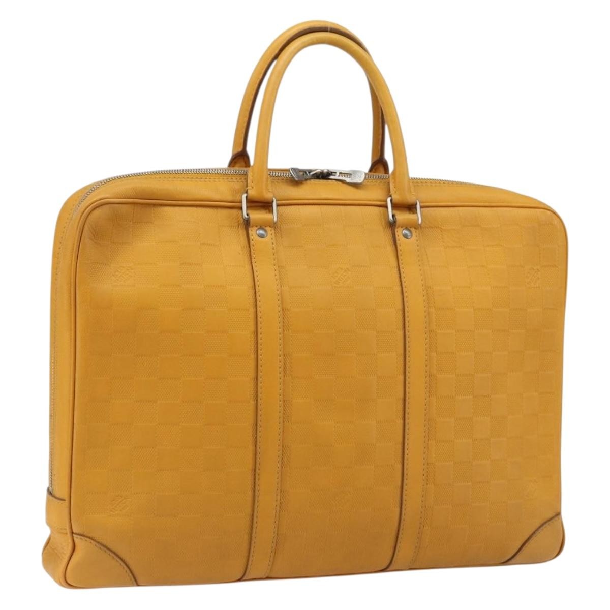 Louis Vuitton Porte-Documents Voyage Damier Infini Leather, Yellow, Leather, Briefcase