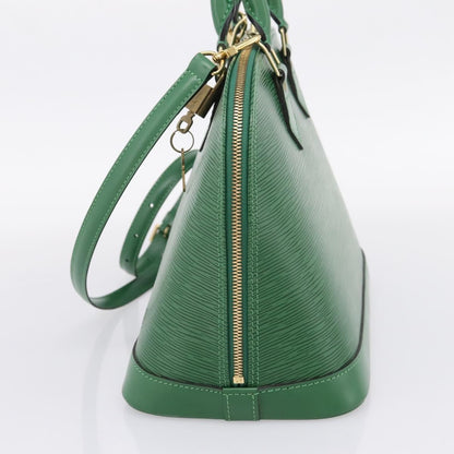Louis Vuitton Alma Epi Leather, Green, Leather, Handbag