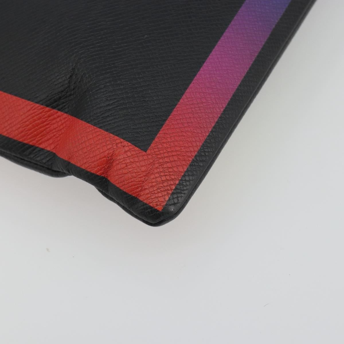 Louis Vuitton Pochette A4 Rainbow Taiga Leather, Black, Leather, Clutch