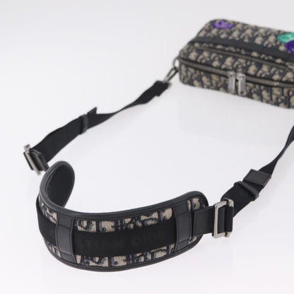 Christian Dior Kenny Scharf Safari Messenger Oblique Canvas with Applique, Navy, Canvas, Handbag